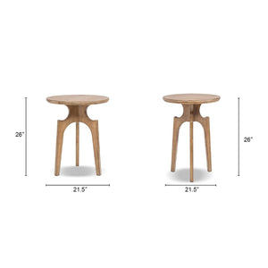 Carmel - Round Side Table - Antique Brown