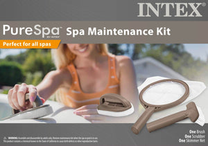 Intex PureSpa Hot Tub Maintenance Accessory Kit with Brush, Skimmer and Scrubber