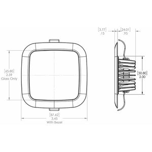 Lumitec Square Mirage Down Light - Warm White Dimming - Hi-CRI - Polished Bezel