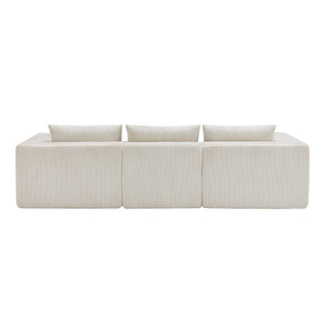 107" Compressed Sectional Sofa (Beige)