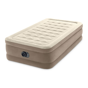 Intex 64425ED Dura-Beam Deluxe Ultra Plush Air Mattress with Built-in Pump, Twin
