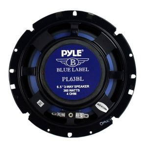 Pyle PL63BL 6.5" 360 Watts 3-Way Car Audio Coaxial Speakers Pair Blue (4 Pack)