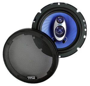 Pyle PL63BL 6.5" 360 Watts 3-Way Car Audio Coaxial Speakers Pair Blue (4 Pack)