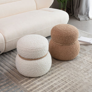 Snowman Stool With Cushion And Solid Wood Frame