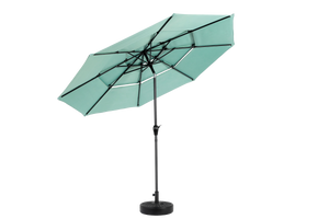 Aluminium 10ft 3 Tier Auto-Tilt Outdoor Patio Umbrella - Light Green