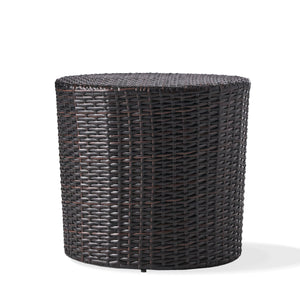Kingstown RD Barrel Side Table, Outdoor Wicker End Table
