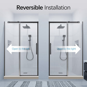 46-48" W x 76" H Frameless Single Sliding Shower Door Matte Glass