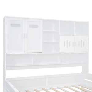 Daybed With All-In-One Cabinet And Shelf