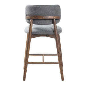 25.7 Inch Seat Height Fabric & Rubberwood Bar Stool