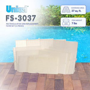 Unicel FS-3037 Replacement Rectangular DE Grid Pool Filter w/ Top Port, Full Set - TRAPSKI