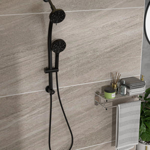 Multi Function Dual Shower Head System With 4.7" Rain Showerhead, 8 Function Hand Shower, Adjustable Slide Bar