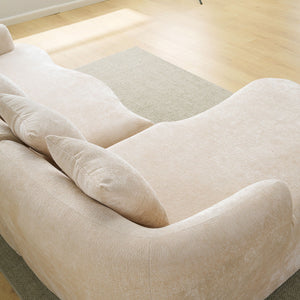 Modular L-Shape Sectional Sofa With Curved Chaise