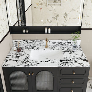 43"x22" Bathroom Vanity Top with Undermount Ceramic Sink and Backsplash