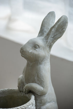 Meridian Trade Co Decorative Cement Rabbit Planter