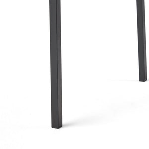 Vermilion Outdoor Dining Chair With Vertical Slat And Wooden Arm
