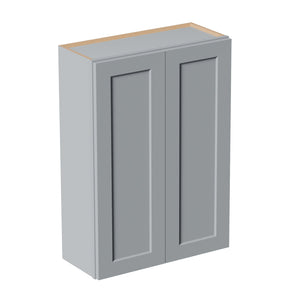 Gray Shaker Solid Wood Wall Cabinet with Soft-Close Doors