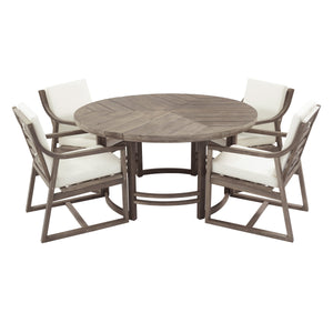 Outdoor Dining Set 5-Piece Patio Table and Chairs with Umbrella Hole