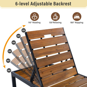 Outdoor Chaise With Adjustable Backrest