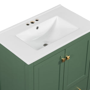 Bathroom Vanity With Single Sink, Combo Cabinet Undermount Sink, Bathroom Storage Cabinet With 2 Doors And A Drawer, Soft Closing, Multifunctional Storage, Solid Wood Frame