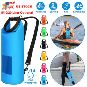 Floating Waterproof Dry Bag Floating Dry Sacks with Observable Window 10L Roll Top Lightweight Dry Storage Bag for Kayaking Rafting Boating Swimming C