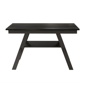 TOPMAX 6-Piece Wood Counter Height Dining Table Set with Storage Shelf