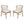 Outdoor Dining Chairs Set of 2 with Acacia Wood and Cream Washable Cushions