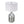 Silver Round Table Lamp with White Fabric Shade