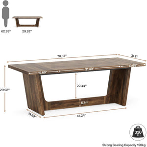 Executive Desk For Home Office, Computer Table With Pedestal, Large Writing Workstation - Brown