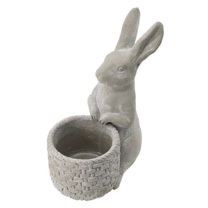 Meridian Trade Co Decorative Cement Rabbit Planter