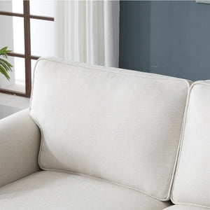 83 Inch Faux Leather Rolled Arm Sofa with Nailhead Trim