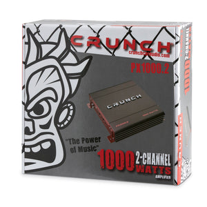 Crunch PX-1000.2 2 Ch 1000W Class A/B Car Audio Amplifier, Bridgeable Stereo Amp