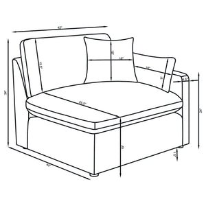 Greeley - 6 Piece Upholstered Modular Sectional Sofa - Ivory