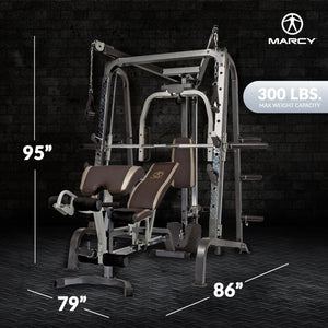 Marcy Deluxe Diamond Elite Smith Cage Home Workout Total Body Gym Machine System