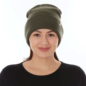 Midweight Merino Wool Knit Cuff Beanie | 100% Merino Wool