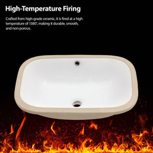 Modern Ceramic Undermount Bathroom Sink With Overflow, High Quality
