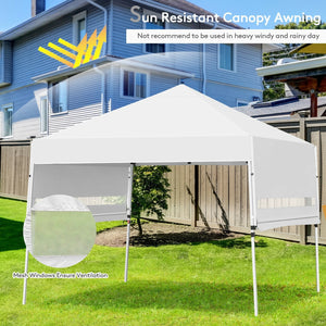 17 Feet x 10 Feet Foldable Pop Up Canopy with Adjustable Instant Sun Shelter