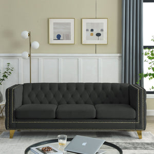 Modern Sofa With Button Tufting, Upholstered Couch For Living Room