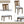 6 Pieces Kitchen Dining Set, Rectangular Wooden Dining Table With 4 Upholstered Chairs And A Bench