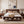 Walnut Queen Size Platform Bed Frame with Footboard Storage