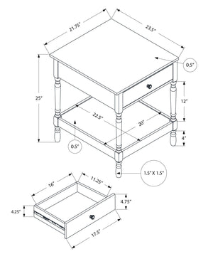 Accent Table, 2 Tier, Square, Traditional - Walnut