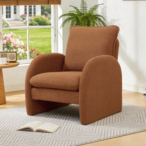 Modern Sherpa Upholstered Accent Chair, Comfortable Living Room Armchair, Lounge Chair For Bedroom, And Office
