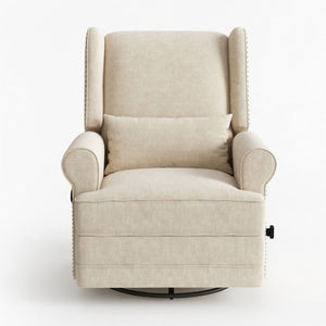 Extra Wide Swivel Recliner Glider Chair With Footrest