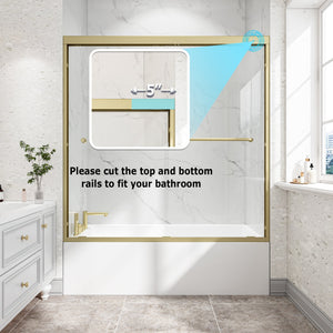 55"-60" W x 60" H Brushed Shower Door