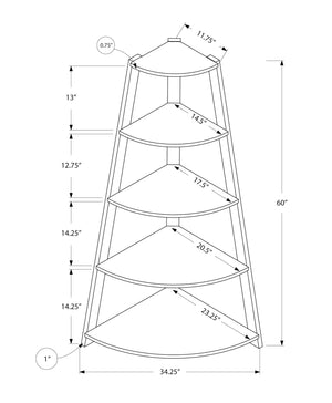 4-Tier Corner Bookshelf, Modern & Contemporary Style