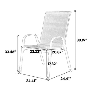 4 Piece Patio Chairs with Breathable Textilene Fabric