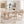 French Country Dining Chairs Set of 2 Upholstered with Rattan Back