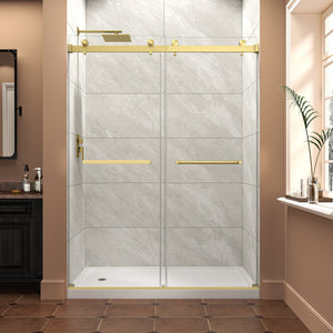 55"-60" W x 76" H Brushed Frameless Shower Door
