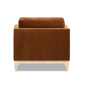 Pasadena 36" Wide Modern Farmhouse Accent Arm Chair, Burnt Orange Velvet