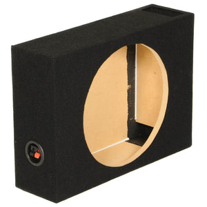 QPower Shallow Vented Subwoofer Enclosure, Single 10 Inch Car Sub Speaker Box