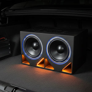 QPower QBOMB12TB Dual 12" Triangle Ported Car Audio Subwoofer Box Enclosure